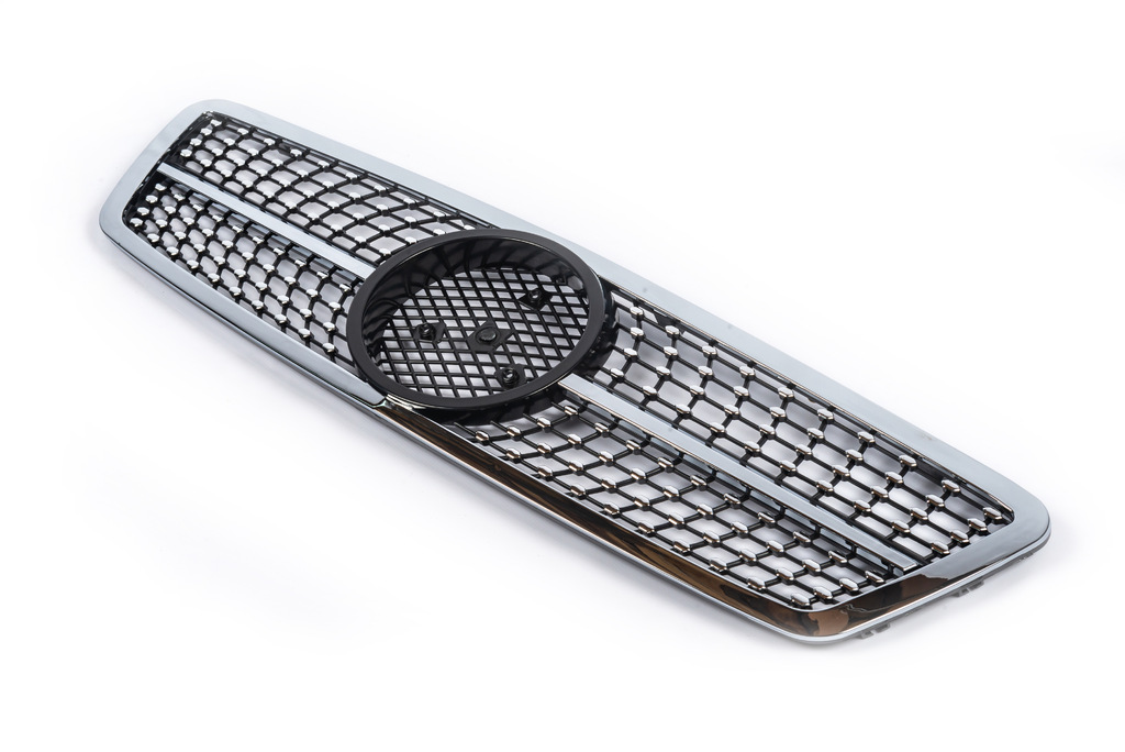 Передня решітка Diamond Silver для Mercedes C-class W203 2000-2007 рр