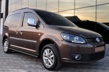 Бічні труби BB001 Black (2 шт., нерж) d60, Стандартна база Volkswagen Caddy 2020- рр.