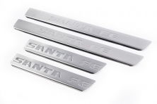 Накладка на пороги Carmos V1 (4 шт, нерж) для Hyundai Santa Fe 2 2006-2012 рр