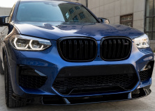 Передня Lip накладка 3D (для F97 2018-2022, чорний глянець) BMW X3 G01 2018- рр.