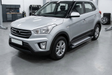 Бокові пороги Rainbow (2 шт., Алюміній) Hyundai Creta 2014-2020 рр.
