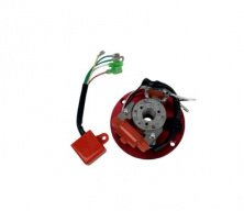 Статор генератора (тюнинг) 4T Pitbike/Delta/TTR/ATV 50/250 (1+1 катушка, пров) +коммутатор VV
