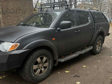Бокові пороги Dakar V2 з LED (2015-2019, 2 шт, метал) Mitsubishi L200 2015-2024 рр.