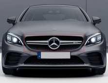 Передня решітка AMG Silver 2014-2018, з камерою для Mercedes C-сlass W205 рр