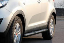 Бічні труби Black (2 шт., нерж.) Kia Sportage 2010-2015 рр.