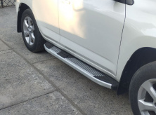 Бокові пороги Mevsim Grey (2 шт., Алюміній) Toyota Rav 4 2006-2013 рр.