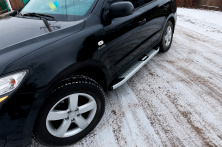 Бокові пороги Mevsim Grey (2 шт., Алюміній) Hyundai Santa Fe 2 2006-2012 рр.