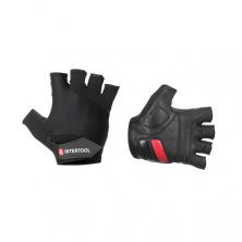 Перчатка без пальцев, кожаная, гелевые и резиновые вставки на ладони, вставки из дышащего неопрена на тыльной стороне, фиксация ремешком на липучке, 1