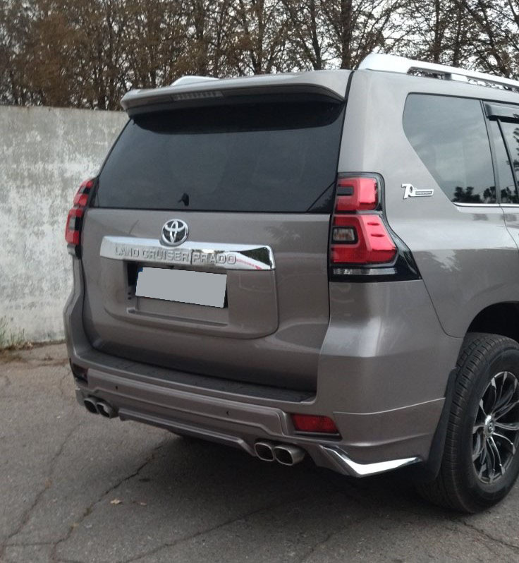 Накладки на передній і задній бампер Modelista V3-LED (2017-) Чорний колір для Toyota Land Cruiser Prado 150 2009-2023 рр