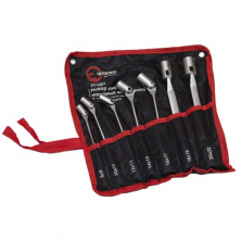 Набор ключей накидных шарнирных 8-22 мм, 7 ед., Cr-V, покрытие сатин-хром INTERTOOL