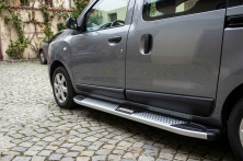 Бокові пороги Mevsim Grey (2 шт., Алюміній) Renault Dokker 2013-2022 рр.