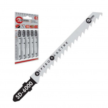 набор полотен 5 ед. для лобзика. Рабочая длина 75 мм, расстояние между зубцами 3,0 мм, для работы по древесине, ламинату, пластику.