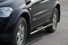 Бічні труби BB002 Black (2 шт., нерж.) SsangYong Kyron 2005-2014 рр.