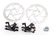 Тормоз Disk-brake передний (F160/R140мм)+задний (F180/R160мм), диски 160мм, крепл. 6 болтов, чёрный DX-2018, тип 2