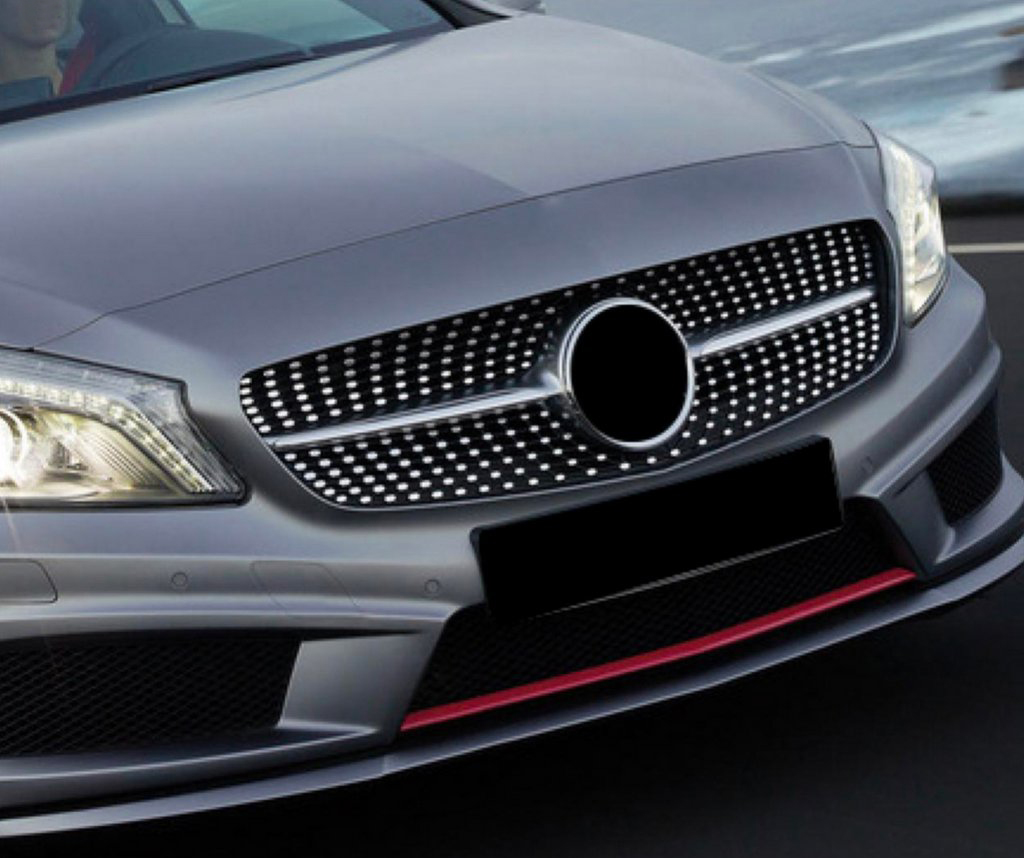 Передня решітка Diamond SIlver (2015-2018) для Mercedes A-сlass W176 рр