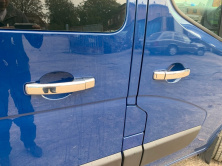 Накладки на ручки (4 шт) 2 отвори, ABS - Хромований пластик Renault Master 2011-2023 рр.