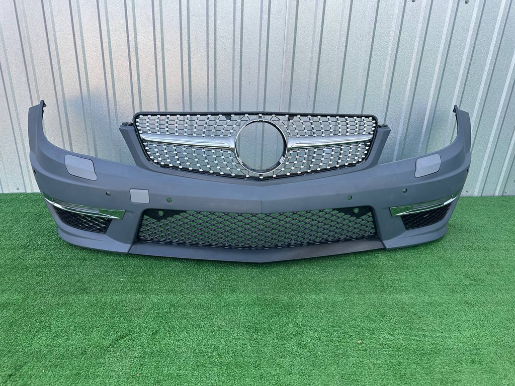 Передня решітка Diamond Silver для Mercedes C-class W204 2007-2015 рр