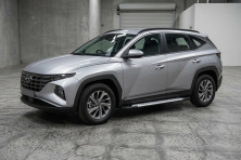 Бокові пороги Allmond Grey (2 шт., Алюміній) Hyundai Tucson NX4 2021- рр.