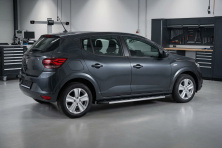 Бокові пороги Duru (2 шт., Алюміній) Dacia Sandero 2021- рр.