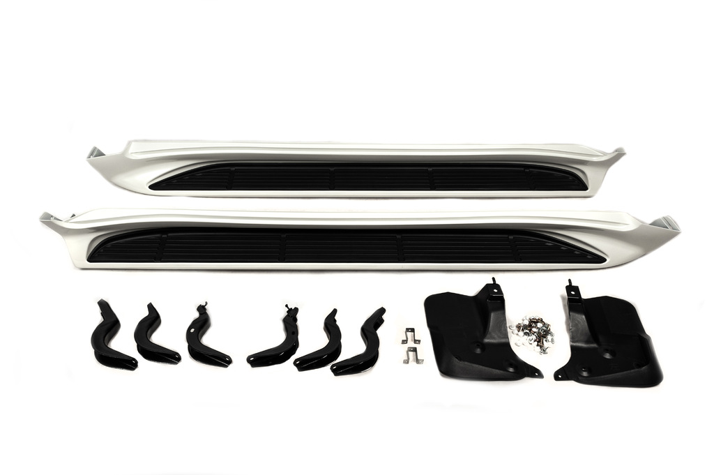 Бокові пороги (2015-2021) Білий колір для Toyota Land Cruiser 200 рр