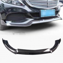 Накладка на передній бампер Lip V1 (для SD Base 2019-2021, Карбон) Mercedes C-сlass W205 2014-2021 рр.