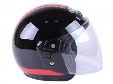 Шлем открытый (mod:MD-В201, черный с красным) VIRTUE AMG