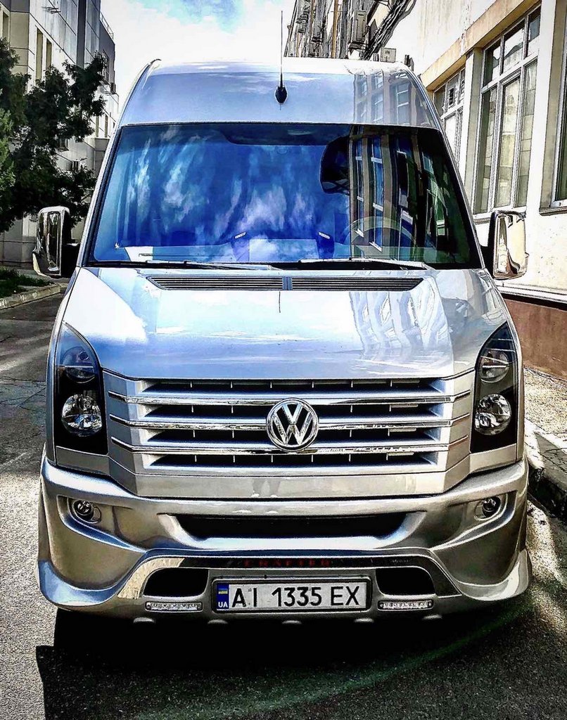 Накладка на передній бампер 2012-2026 (Sport-3, під фарбування) для Volkswagen Crafter рр