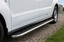 Бокові пороги Maydos V1 (2 шт., Алюміній ↗ нерж) Коротка база Ford Connect 2021- рр.