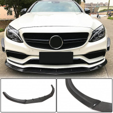 Накладка на передній бампер Lip V1 (для SD C63 AMG 2015-2019, Карбон) Mercedes C-сlass W205 2014-2021 рр.