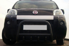 Кенгурятник QT006 Black (нерж.) Fiat Fiorino/Qubo 2008-2024 рр.