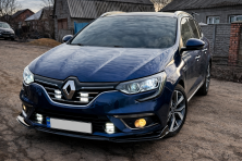 Накладка на передній бампер ЛИП (чорна) для Renault Megane IV 2016-2025 рр