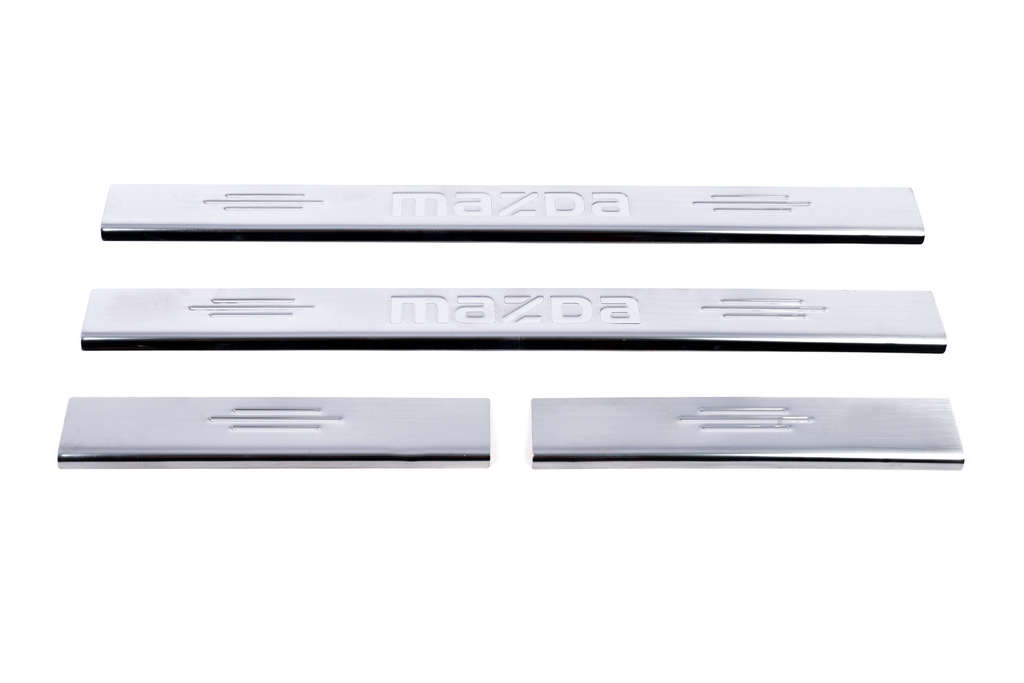 Накладка на пороги Carmos (4 шт, нерж) V-1 для Mazda 6 2003-2008 рр