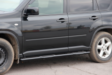 Бічні труби BB002 Black (2 шт., нерж) Nissan X-trail T31 2007-2014 рр.