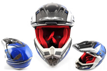 Шлем кроссовый   (mod:435) (size:XL, разноцветный матовый)   X-DRIVE