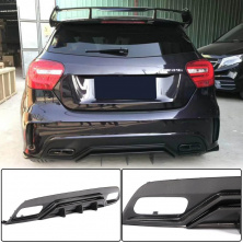 Дифузер заднього бампера V2 (для AMG-Line / A45 AMG HB) Mercedes A-сlass W176 2012-2018 рр.