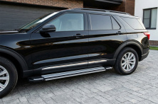 Бокові пороги Rainbow (2 шт., Алюміній) Ford Explorer 2019- рр.
