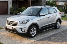 Бокові пороги Bosphore Grey (2 шт., Алюміній) Hyundai Creta 2014-2020 рр.