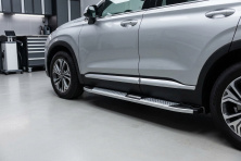 Бокові пороги Mevsim Grey (2 шт., Алюміній) Hyundai Santa Fe 4 2018-2023 рр.