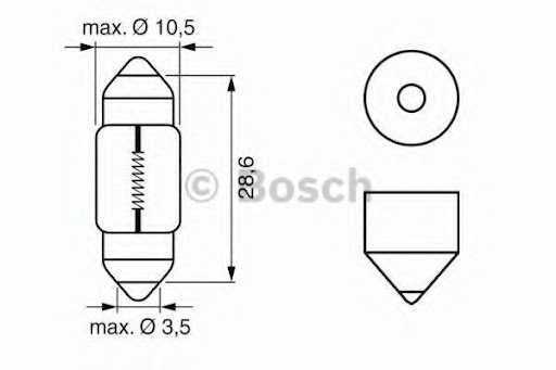 Вказівна лампа Osram 6438 C10W 28mm 12V SV8.5-8