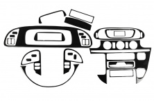(cdi, 2000-2006) Накладки на панель (Meric) чорний рояль для Mercedes Sprinter W901/902/903/904/905 рр