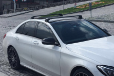 Перемичка в штатні місця (2 шт, під ключ) Сірий Mercedes C-сlass W205 2014-2021 рр.