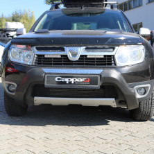 Накладка на передній бампер (ABS, сіра) Dacia Duster 2008-2018 рр.