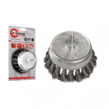Щетка чашечная 100 мм для дрели, 1/4 (пучки плетеной проволоки)