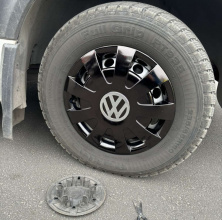 Ковпаки чорні ABS (1-катковий, 4 шт) Volkswagen Crafter 2006-2016 рр.