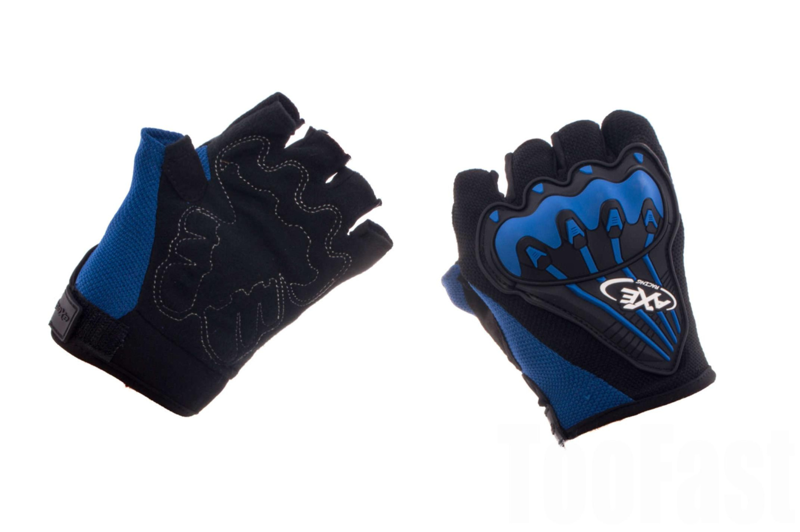 Велоперчатки (черно-синие, size L)   AXE