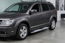 Бокові пороги Mevsim Grey (2 шт., Алюміній) Fiat Freemont 2011-2016 рр.