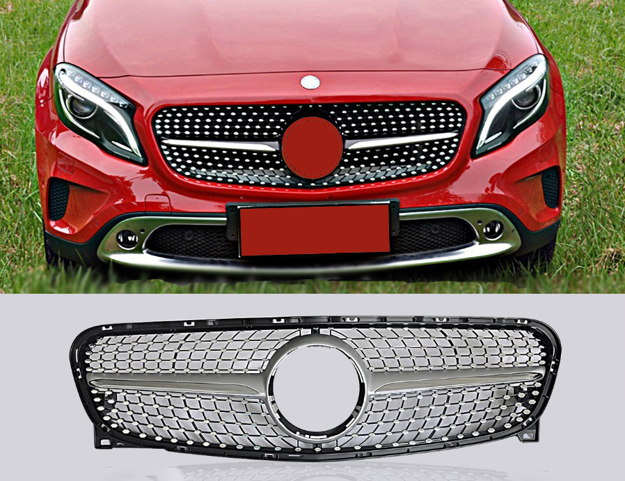 Передня решітка Diamond Silver (2014-2016) для Mercedes GLA X156 рр