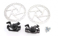 Тормоз Disk-brake передний (F160/R140мм)+задний (F180/R160мм), диски 160мм, крепл. 6 болтов, чёрный DX-2005