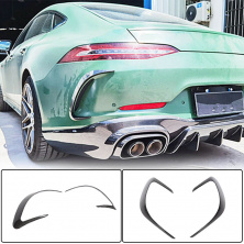 Накладки на задній бампер V2 (для GT63 2018-2022, Карбон) Mercedes AMG GT 4 X290 2018- рр.