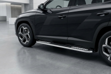 Бокові пороги Tayga V2 (2 шт., Алюміній) Hyundai Tucson NX4 2021- рр.